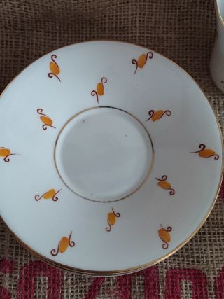 Conjunto Tazas Porcelana Windsor Art Decó 1940