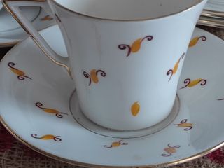 Conjunto Tazas Porcelana Windsor Art Decó 1940