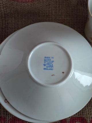 Conjunto Tazas Porcelana Windsor Art Decó 1940