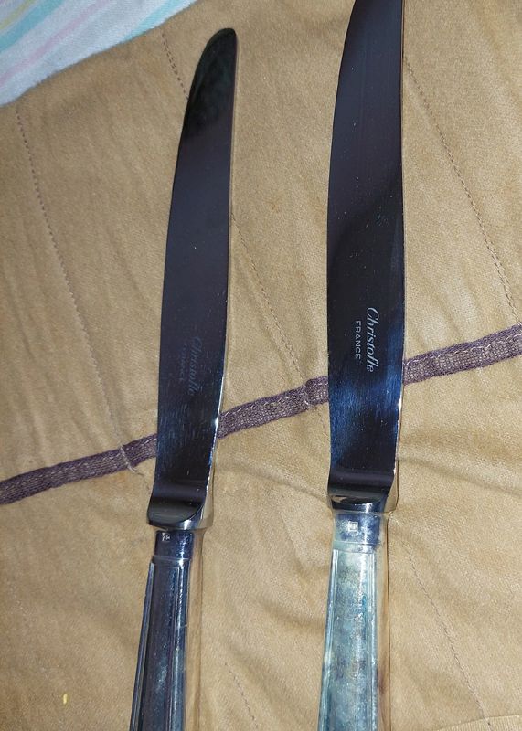 n.12 Coltelli in alpacca Christofle 24 cm