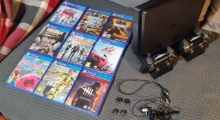 MEGA PACK PS4 SLIM 1 TB + 9 JUEGOS + BASE + MANDOS
