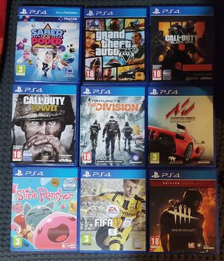 MEGA PACK PS4 SLIM 1 TB + 9 JUEGOS + BASE + MANDOS