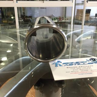 🔵Redonda 63mm Inclinada Cola de Escape Acero Inox