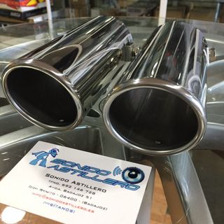 🔵Redonda 63mm Inclinada Cola de Escape Acero Inox