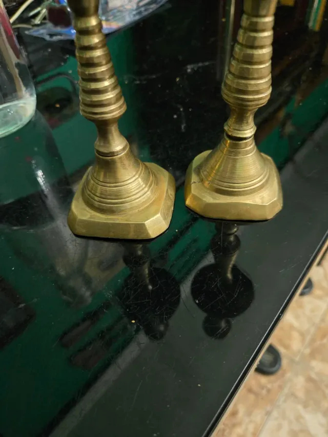 CANDELABROS DE BRONCE DE MESA