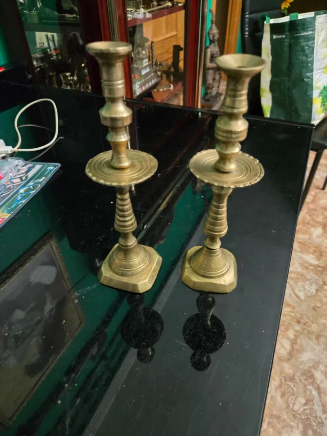 CANDELABROS DE BRONCE DE MESA
