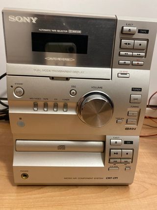 equipo musica,cd,radio,casete con 2 altavoces