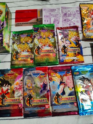 lote caja y sobres dragón ball jcc