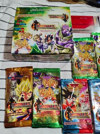 lote caja y sobres dragón ball jcc