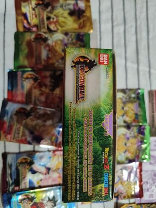 lote caja y sobres dragón ball jcc