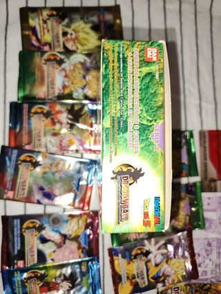 lote caja y sobres dragón ball jcc