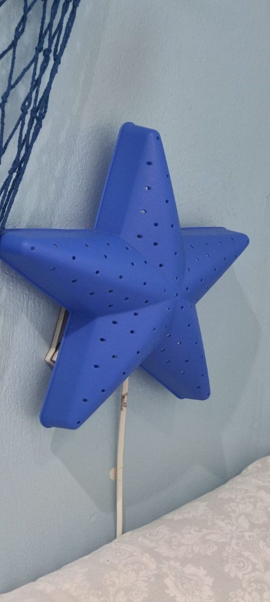 aplique de luz estrella azul