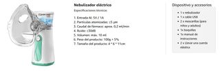 Nebulizador inhalador portátil niños y adultos