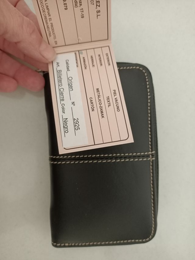 Cartera Billetera piel negra NUEVA