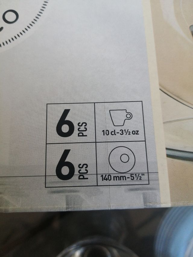 Tazas, platos, Decoración.