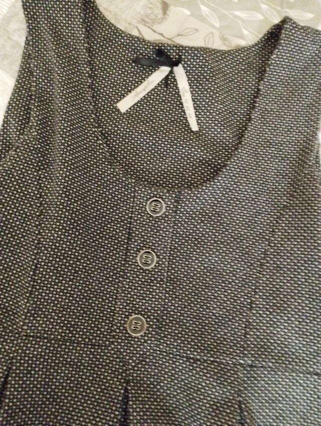 Vestido espigado negro y blanco t-40