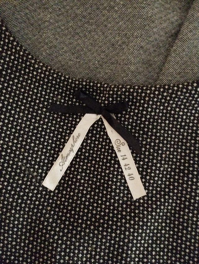 Vestido espigado negro y blanco t-40