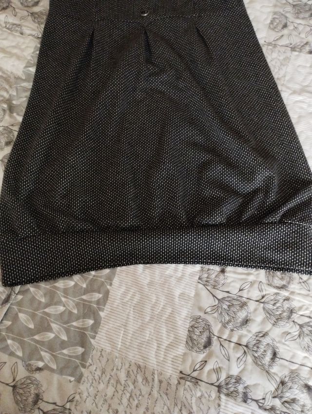 Vestido espigado negro y blanco t-40