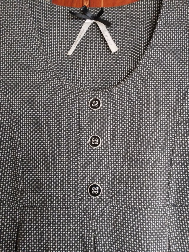 Vestido espigado negro y blanco t-40