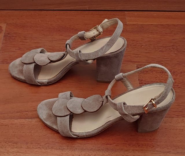 Sandali tacco in pelle scamosciata "Logica" n.37