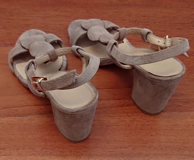 Sandali tacco in pelle scamosciata "Logica" n.37