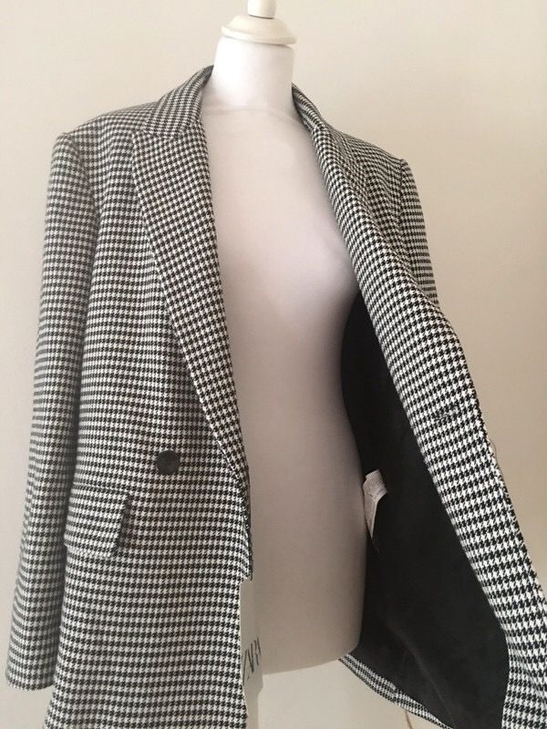 Chaqueta Blazer Zara Nueva Estampado Pata de Gallo