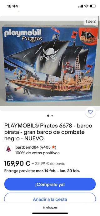 Barco Piratas Playmobile(CON CAJA)
