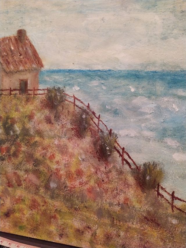 Pintura al óleo artesanal sobre madera.