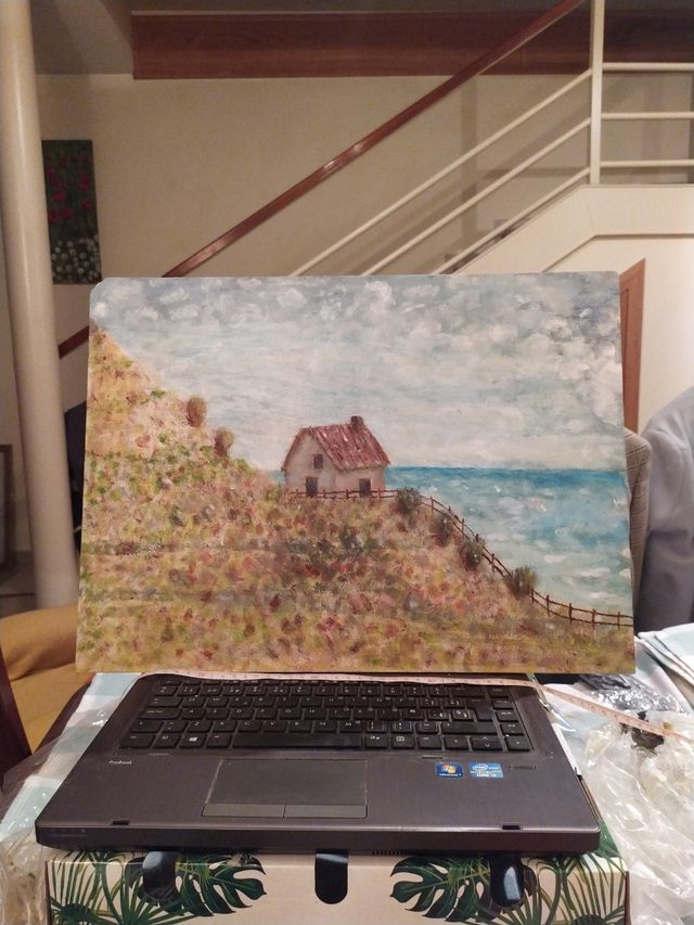 Pintura al óleo artesanal sobre madera.