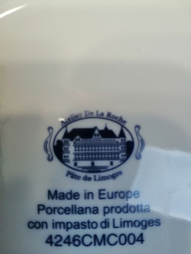 Piatto porcellana fiori blu