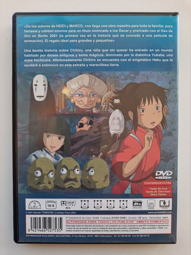 DVD El Viaje de Chihiro (Spirited Away)