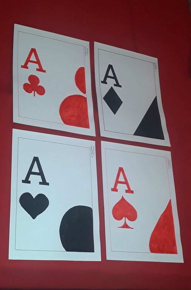 Pintura contemporânea original (4xA4)