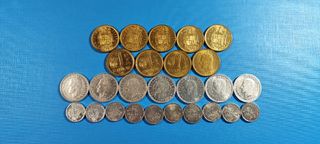 Lote 26 monedas diferentes 1 Pta Juan Carlos I