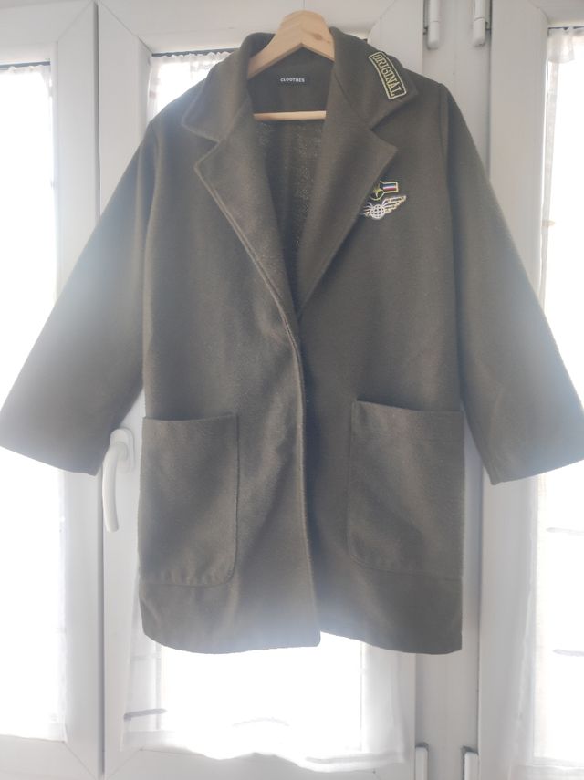 Sobrecamisa abrigo militar verde caqui