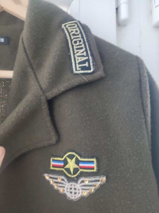 Sobrecamisa abrigo militar verde caqui