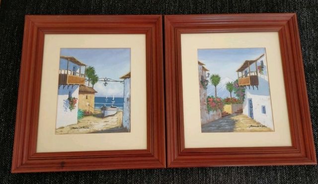 2 Oleos paisaje canario