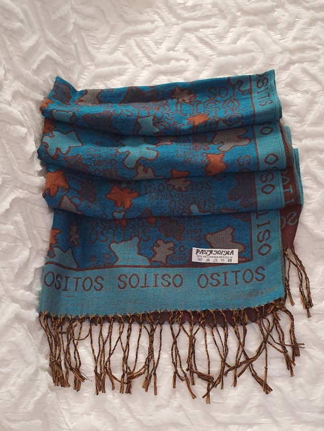 Pasmina ositos nueva con seda