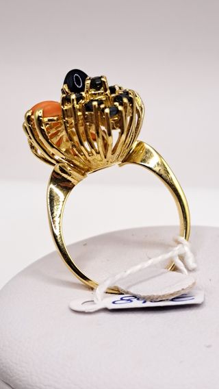 Anillo de Oro 18K con Zafiros Azules Naturales