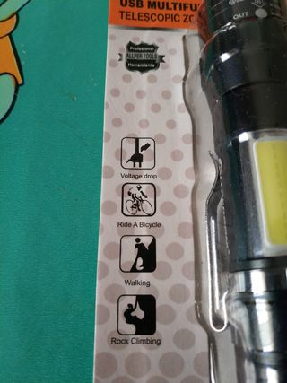 linterna carga USB recargable con zoom