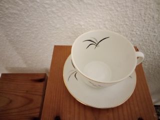 Vajilla antigua con filamento de oro