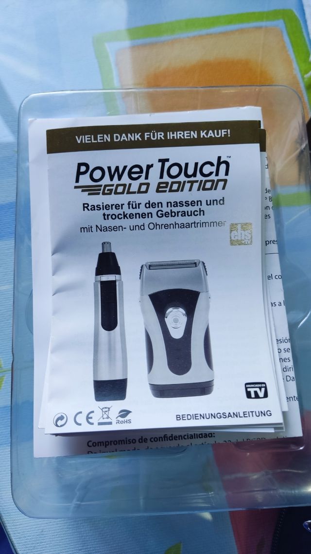 maquina de afeitar power touch gold.