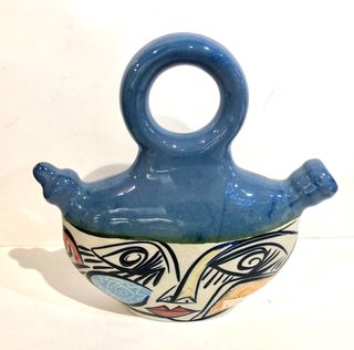 Botijo artesanal pintado a mano estilo Picasso