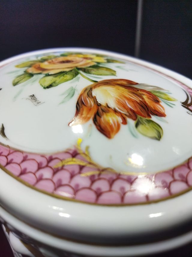 Joyero/cofre porcelana bidasoa pintado a mano