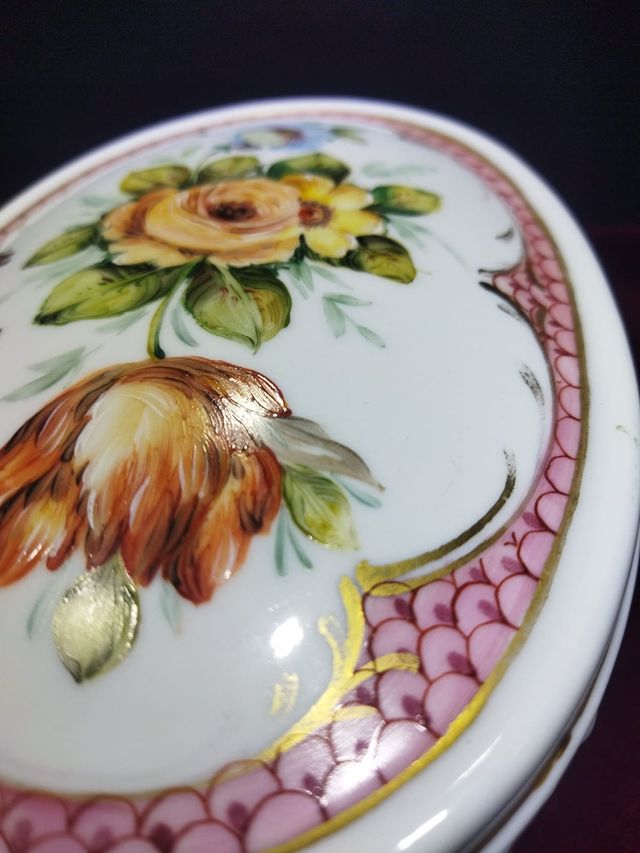 Joyero/cofre porcelana bidasoa pintado a mano