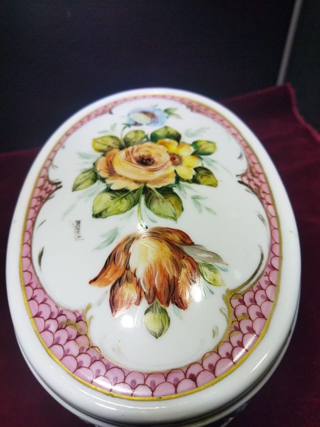 Joyero/cofre porcelana bidasoa pintado a mano
