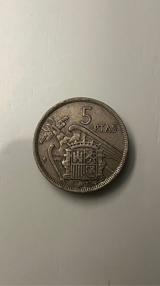 Moneda de 5 pesetas de 1957