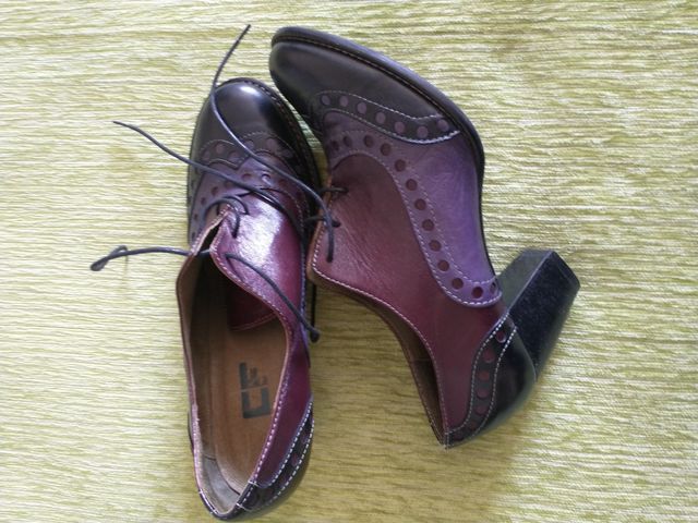 Zapatos abotinados piel, 1 puesta, T.38, ¡DIVINOS!