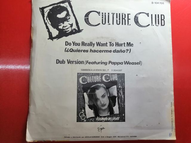Culture club. Vinilo single.