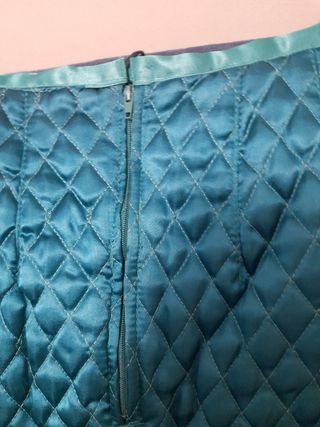 falda tubo de raso tipo Chanel cremallera t-38