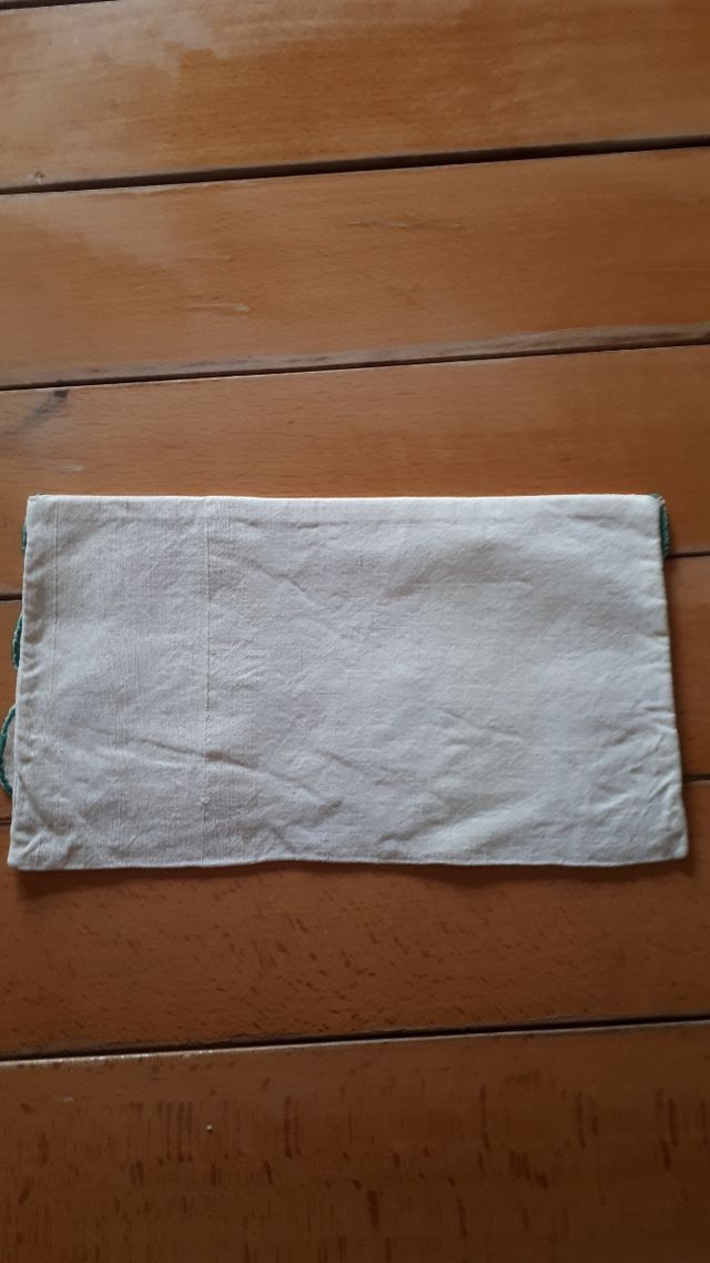 Bustina vintage porta posate fatta e ricamata a ma